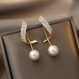 New Arrival Classic Elegant Simulated-pearl Tassel Long Crystal Earrings For Women Fashion Water Drop Crystal Jewelry