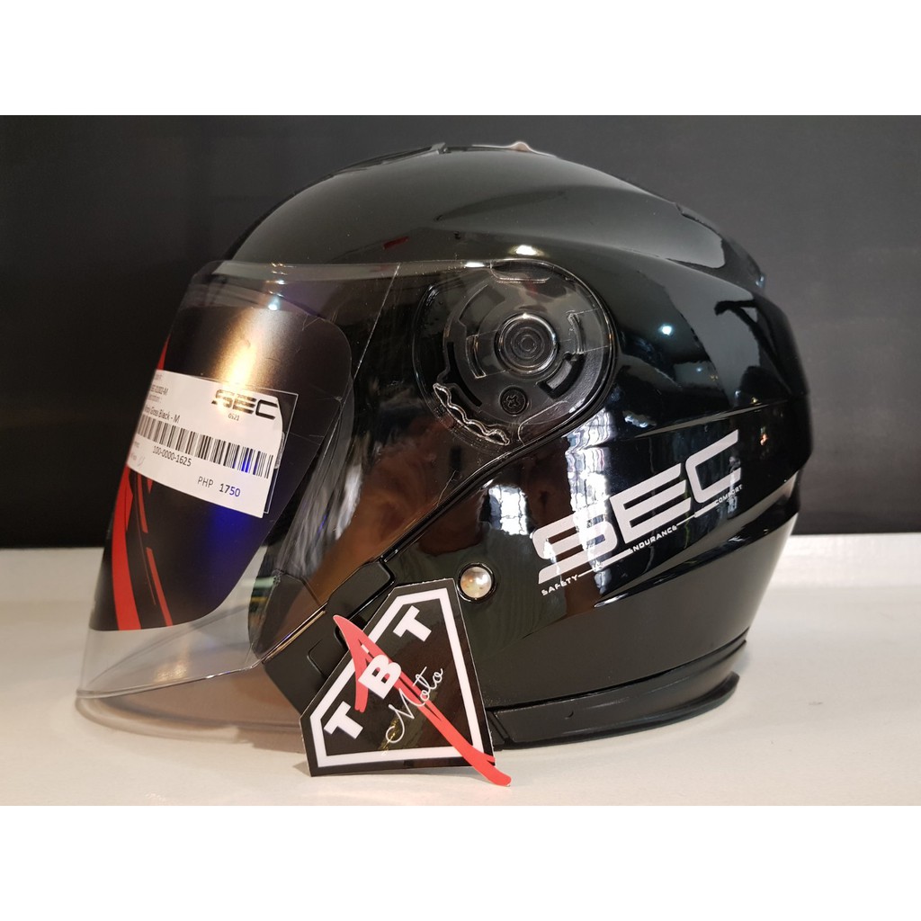 SEC Windy Solid Gloss Black Half Face Helmet | Shopee Philippines