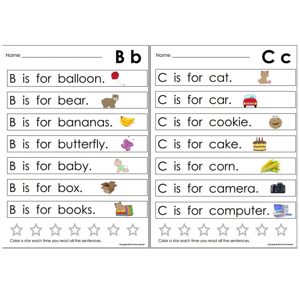 Learning ABC Alphabet Sentences English Training Book Child Shopee 