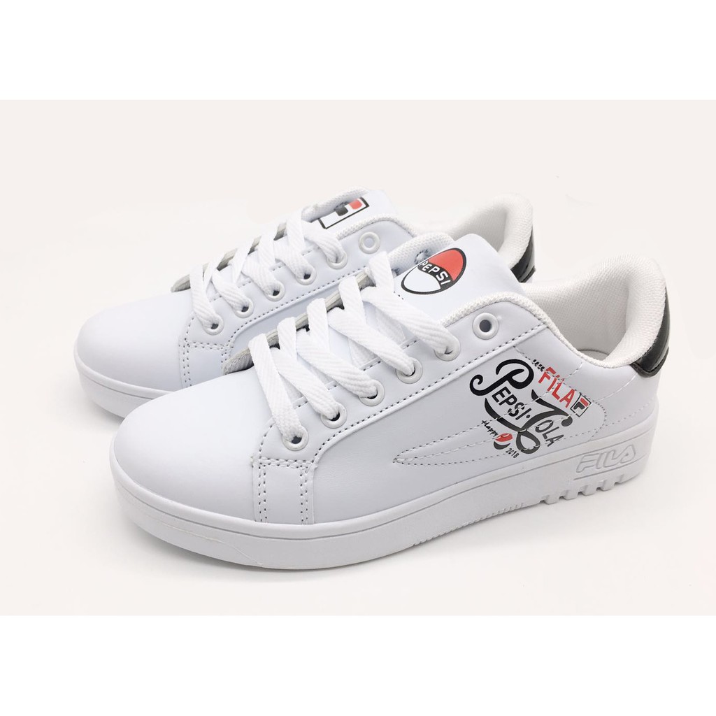 Fila shoes korean sneakers Pepsi white shoes for women | Shopee Philippines