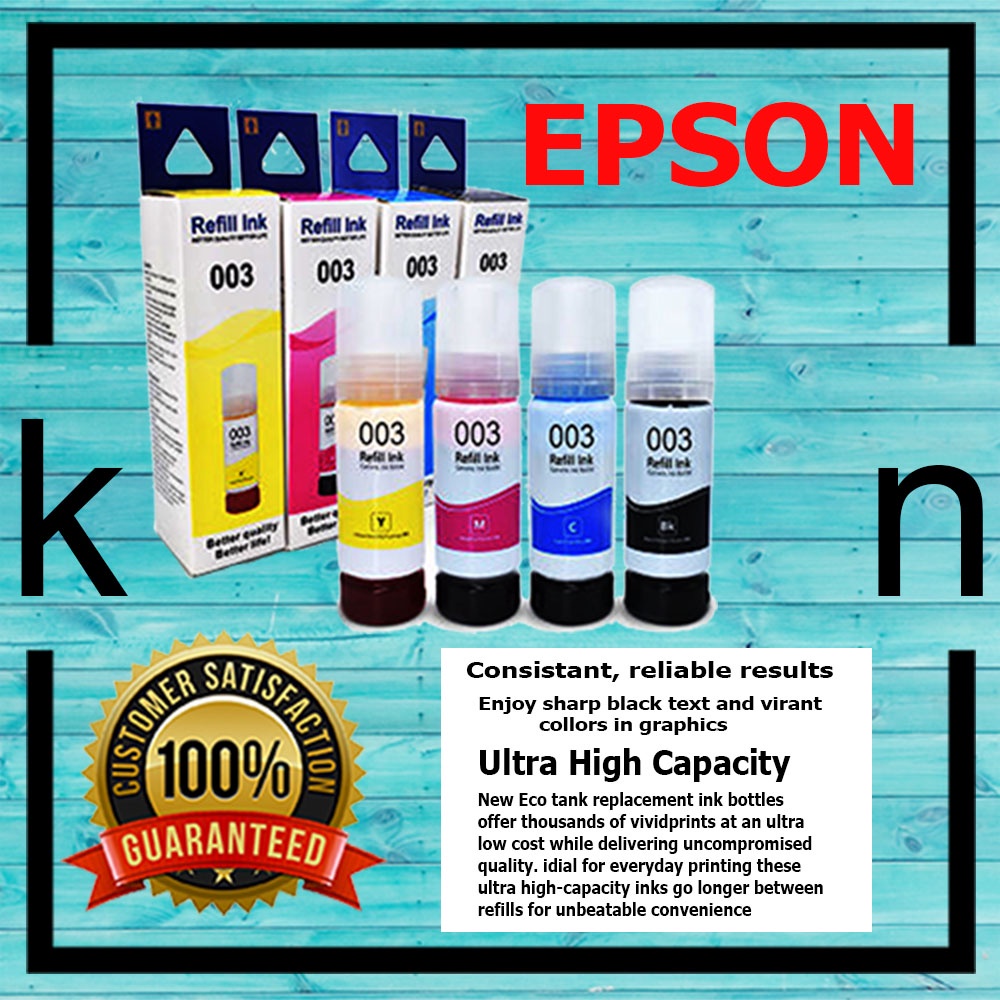 Epson 003 Black Cyan Magenta Yellow Ink Original 1set L1110 L3110 L3116 L3150 L3156 L5190 1337