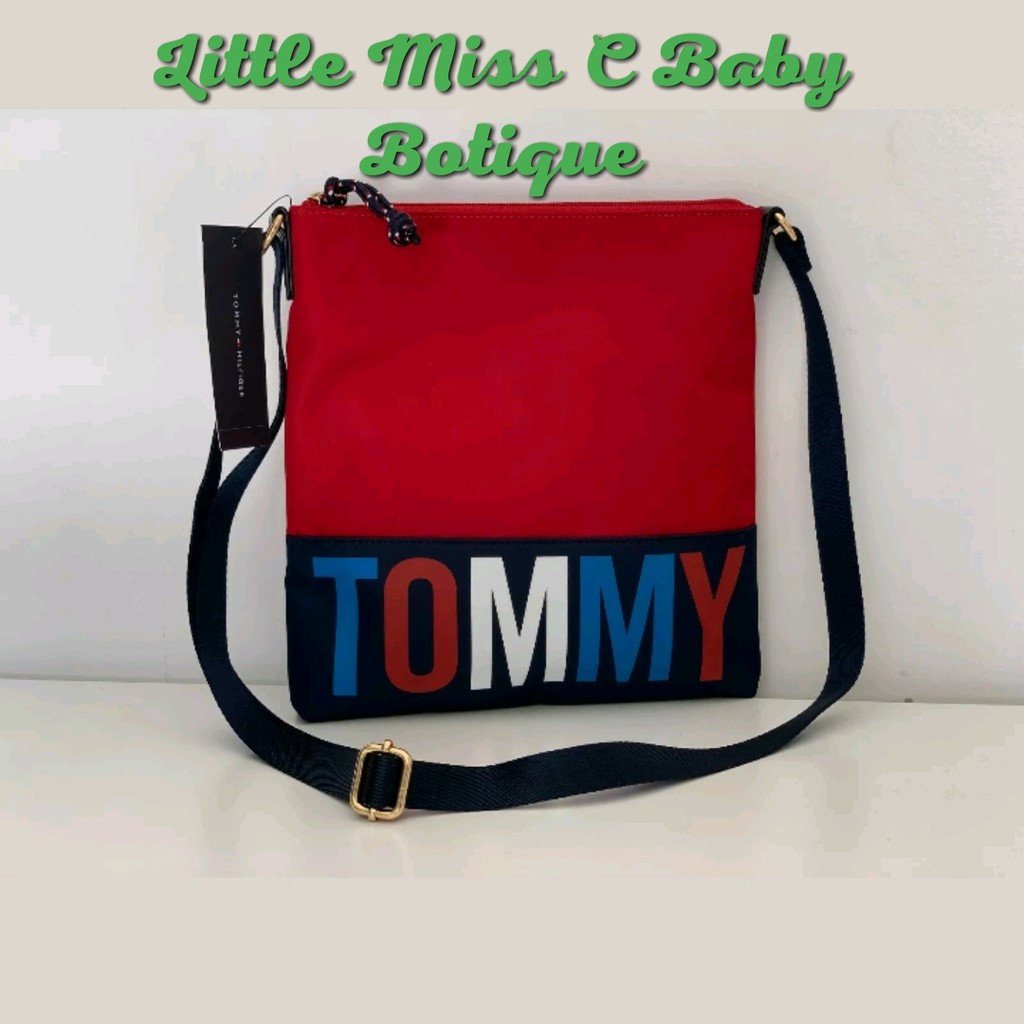 tommy hilfiger red sling bag