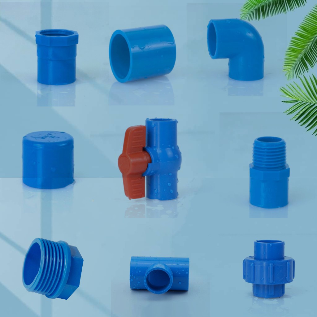 PVC Blue Fittings 1/2" to 1" (Elbow, Tee, Coupling, Male Adaptor