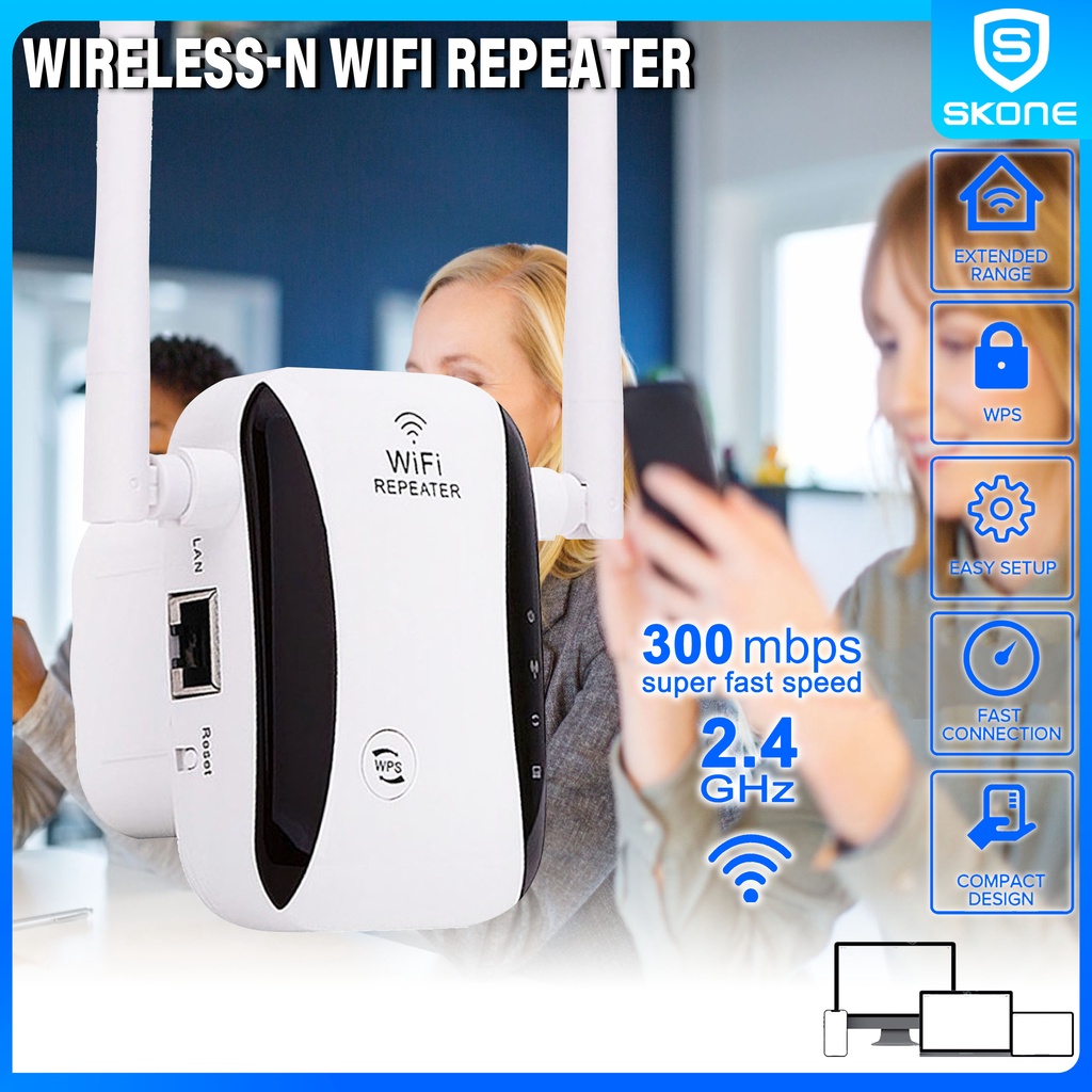 300 Mbps WirelessN Wifi Repeater Extender Router Booster Skone