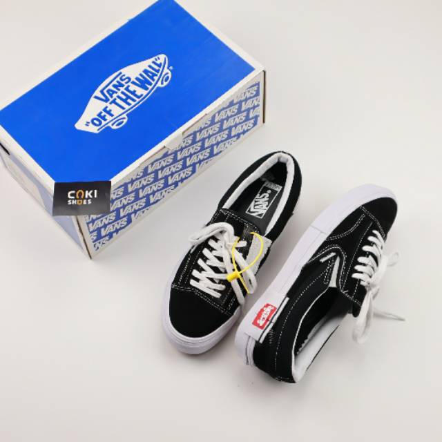 vans slip on cut and paste black