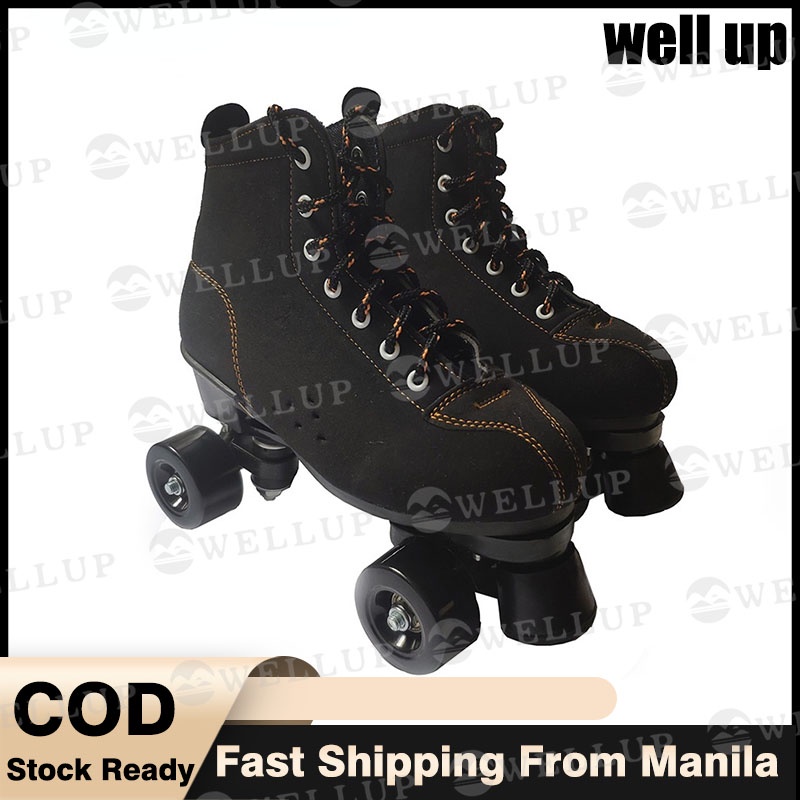 Roller Skates Cowhide Fabric PU Wheels Double Row Roller Skates For