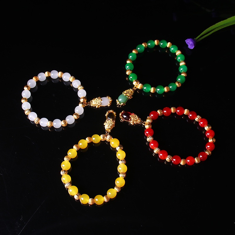 Charm Pixiu Beads Bracelet with Crystal Pixiu Pendant Lucky Women Bracelet PiYao Bracelet