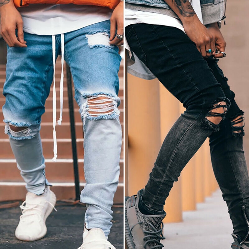 stretchy jeans with holes