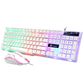 NEW Keyboard Combo Rainbow Gaming USB Wired Keyboard Colorful Button Mouse Suit LED Backlit