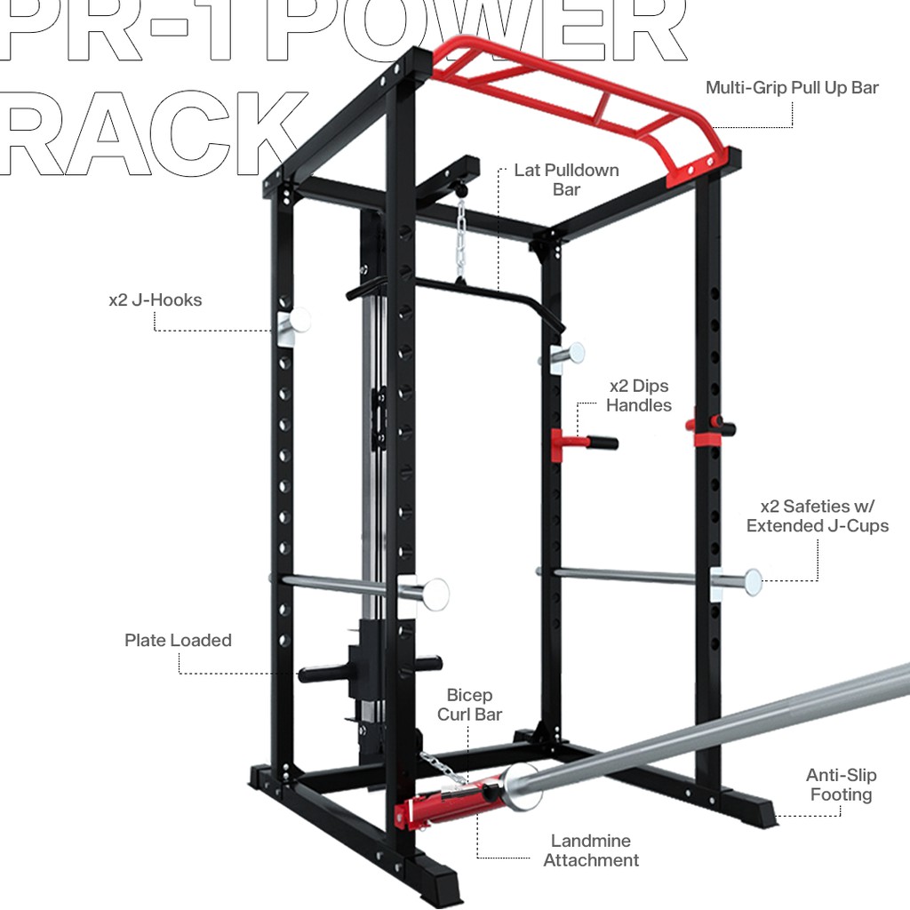 Heavy Duty Power Rack Power Cage w/ Landmine, Dip Attachment, Pull Up ...