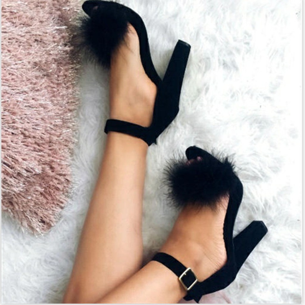 high heels fur