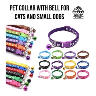 Pet Collar with Bell Paw Print for Cats and Small Dogs