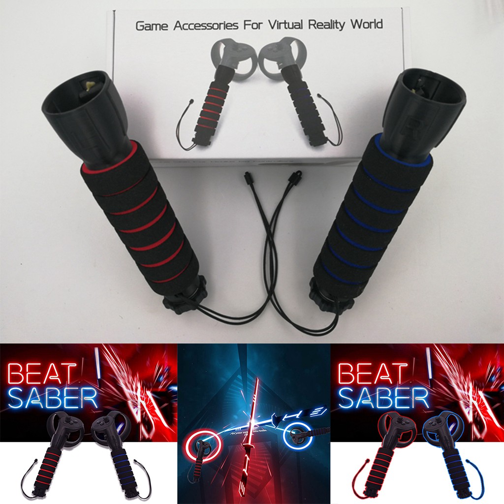 AMVR Dual Handles Gamepad for Oculus Quest or Rift S Controllers Playing Beat Saber Game 