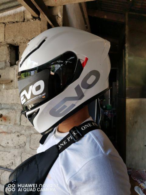 EVO GSX 3000 V2 Plain Pearl White Full Face Dual Visor Helmet | Shopee ...