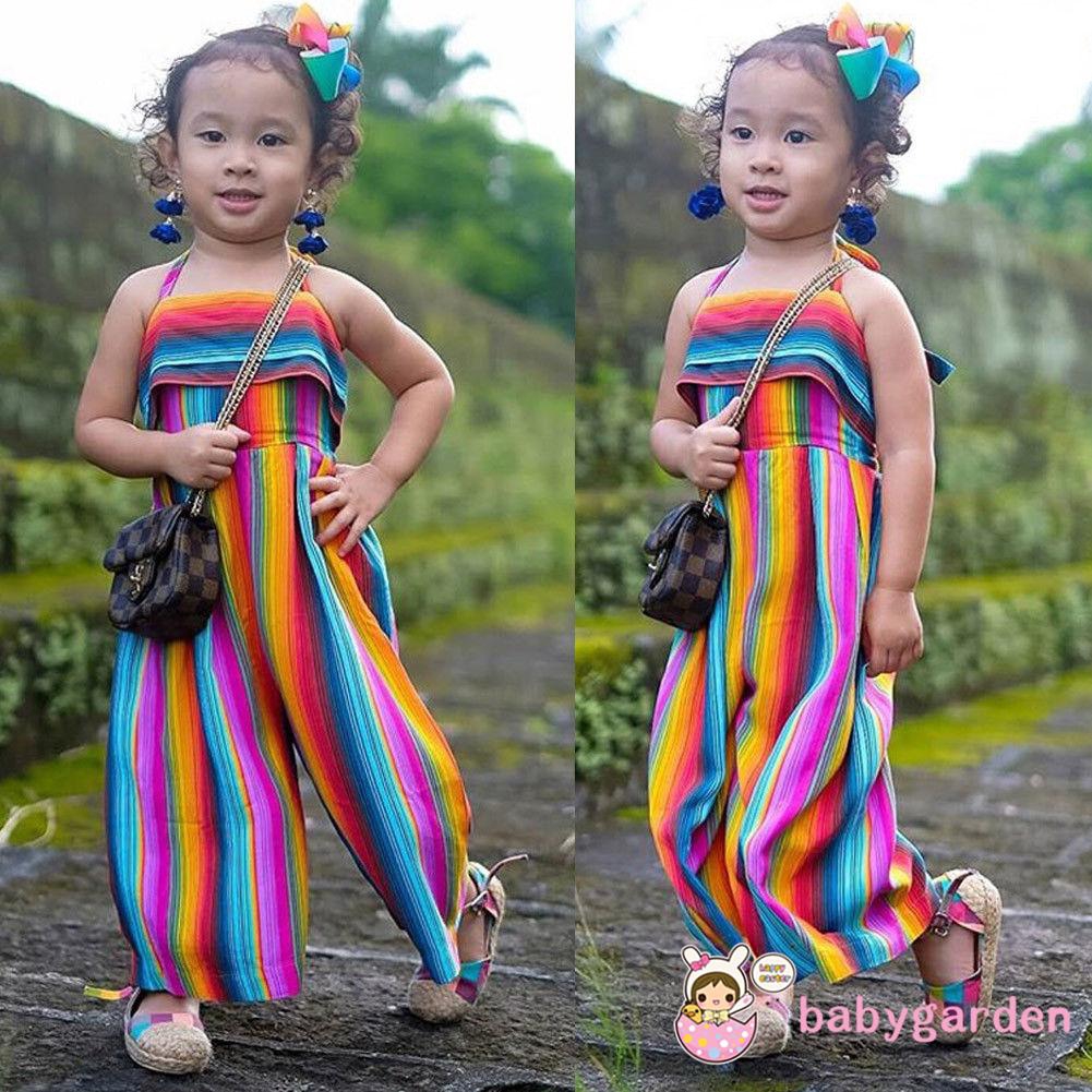 girls rainbow jumpsuit