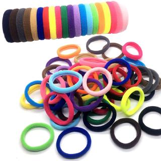 #Growfonder#50 Pcs Girls Hair Band Ties Casual Rope Ring Solid Elastic Hairband Ponytail Holder Hair Accessories #4