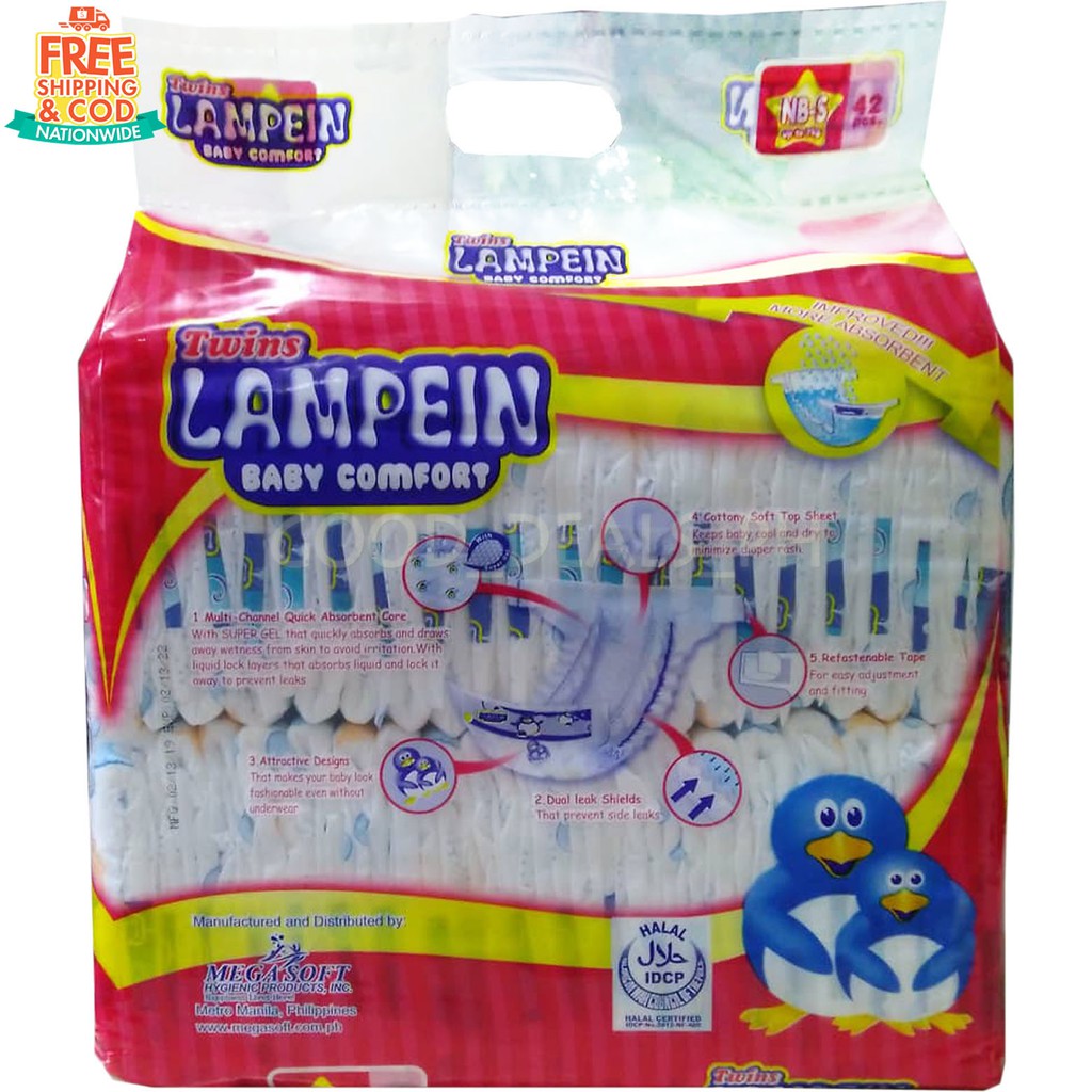 COD Lampein Baby Diaper New Born-Small 42's