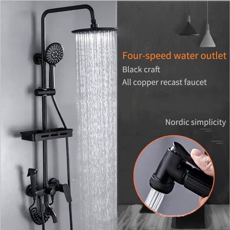 304 Stainless Shower Set  4-Function Mixer Shower Kit Shower Head adjustable 360 ° rotation