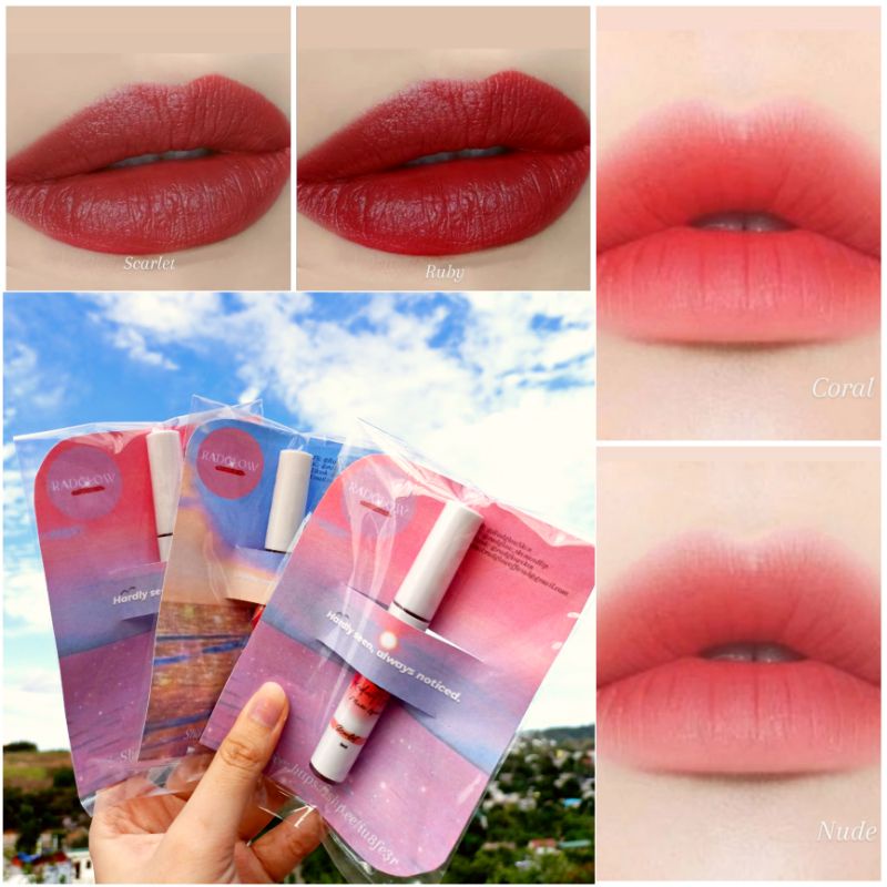 Radglow Liquid Matte Lip Tint 3ml available in 4 shades Shopee