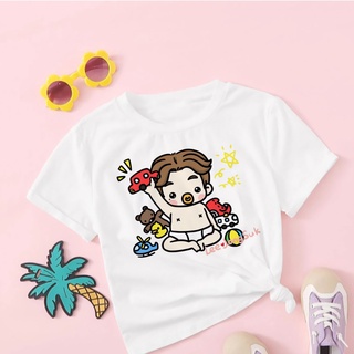 Lee Jong Suk Girl Boys T-shirt Monster Kids T Shirt Cute Summer T Shirt Cartoon Kids Tops #3