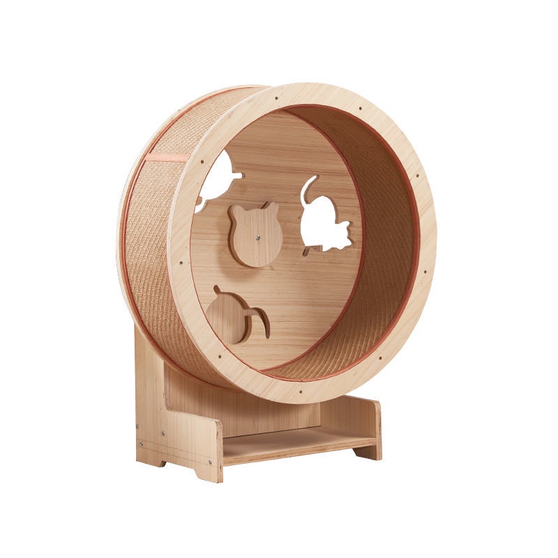 Cat Treadmill Large Climbing Frame Wheel Running Toy Roller Type Solid Wood Pet Furniture Litter #9
