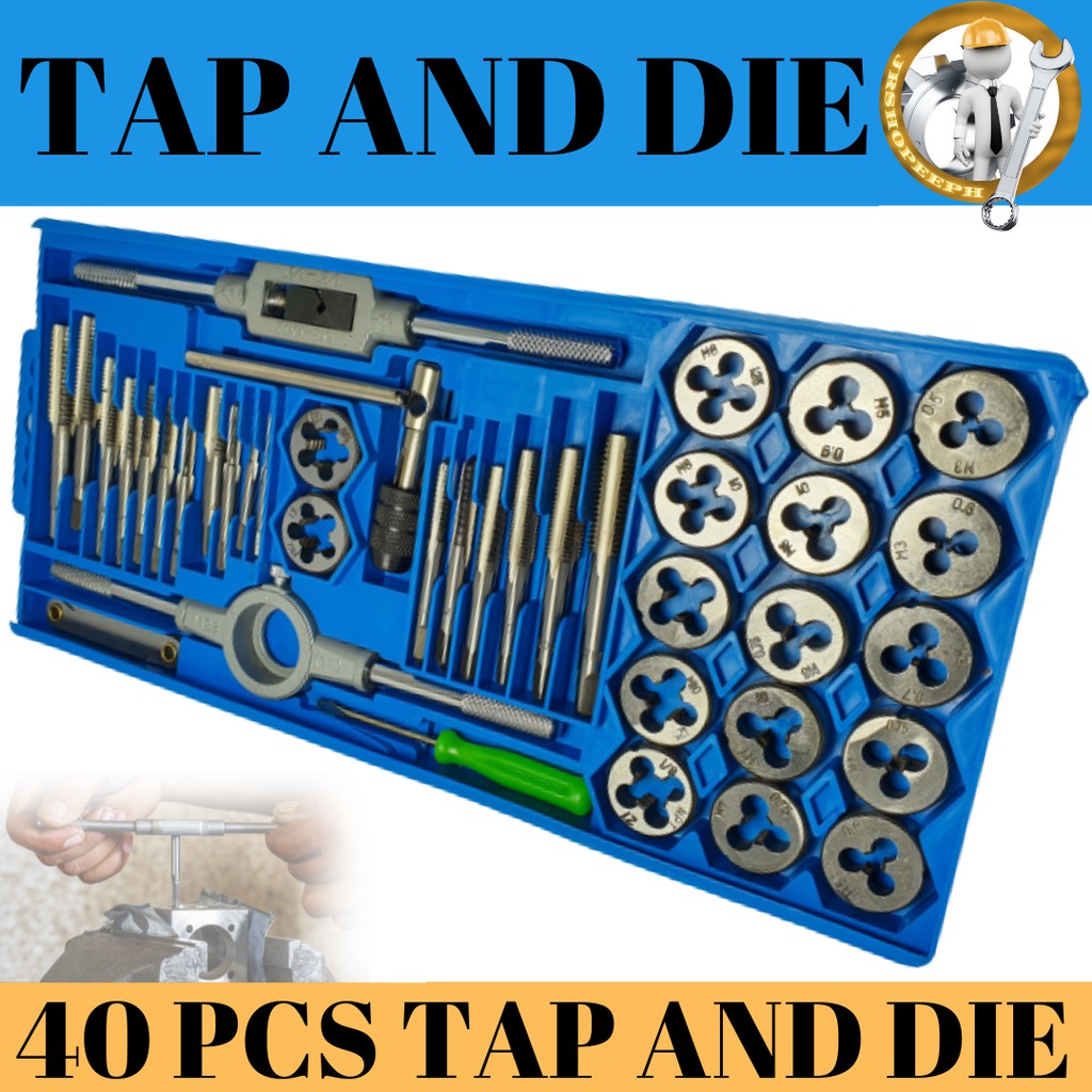 40Pcs Tap And Die Set Alloy Cutting Tools Threading Tools