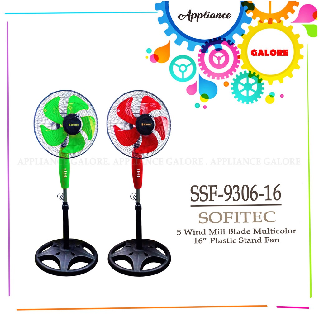 Plastic Electric Fan MultiColored Stand Fan 5 Big Leaf Fan Industrial
