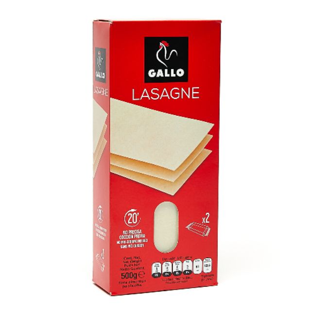 Gallo Lasagna Lasagne oven ready no precook 500g Shopee Philippines