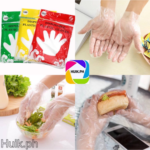 100pcs/pack Disposable Plastic Gloves Shopee Philippines