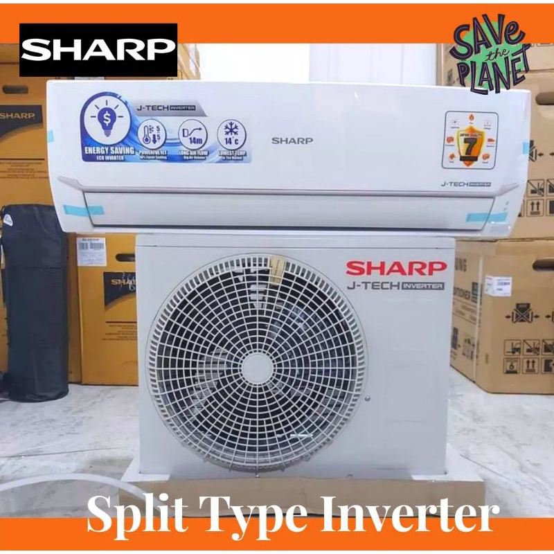 Sharp 2 5hp Split Type Inverter Aircon Free Installation Shopee