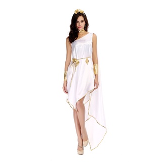In Stock Greek Goddess Halloween White Goddess Exquisite Irregular Dress Uniform Temptation Women Sexy costume Full Sets