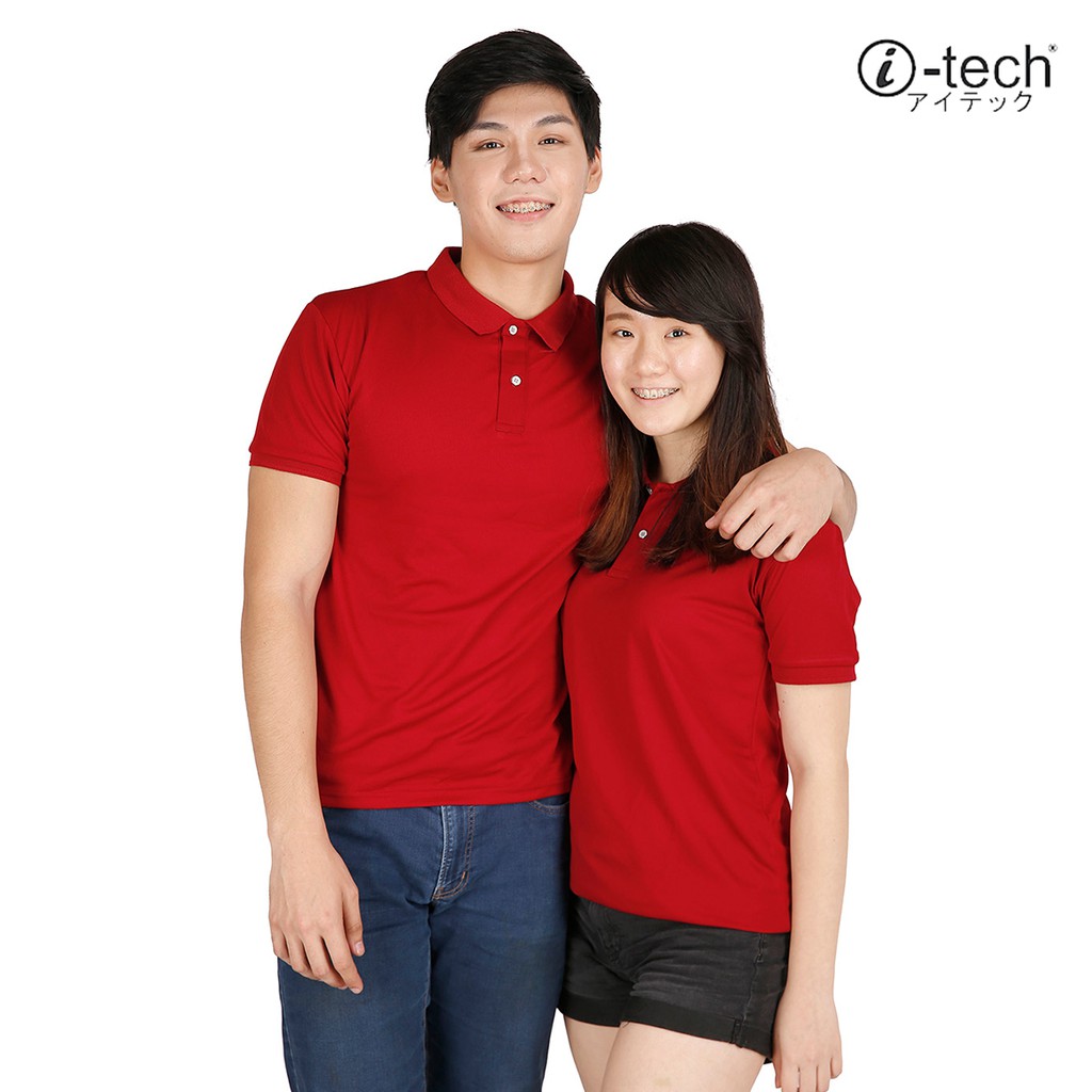 red dri fit polo