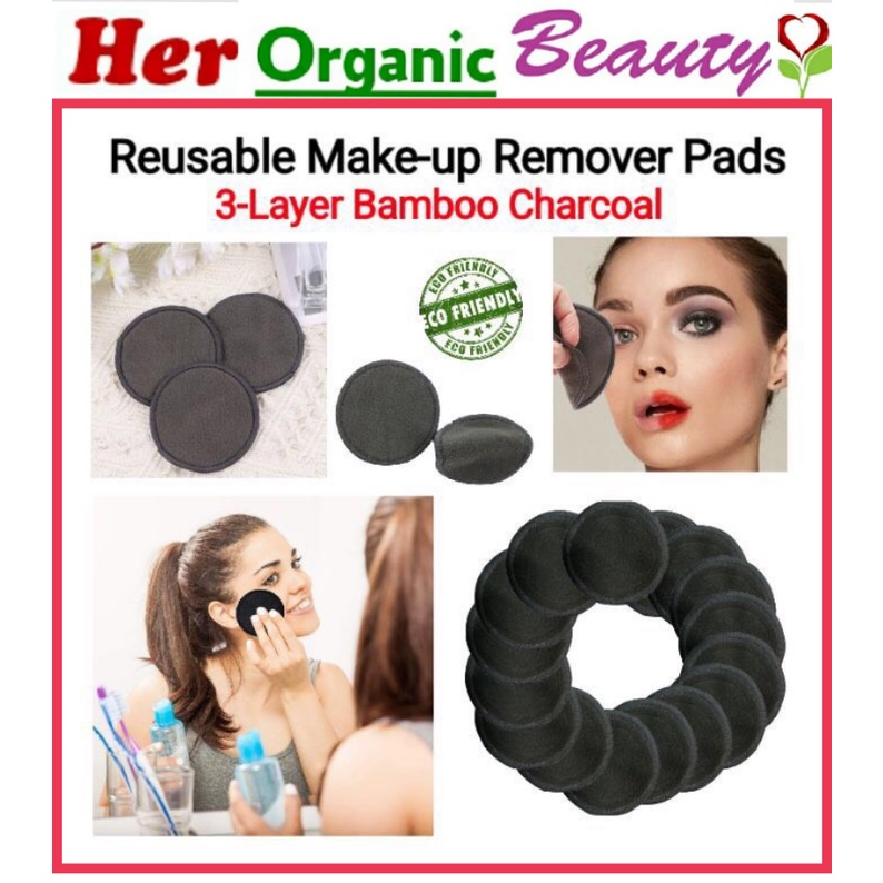 Reusable Makeup Remover Pads (3layer Bamboo Charcoal) & (2layer