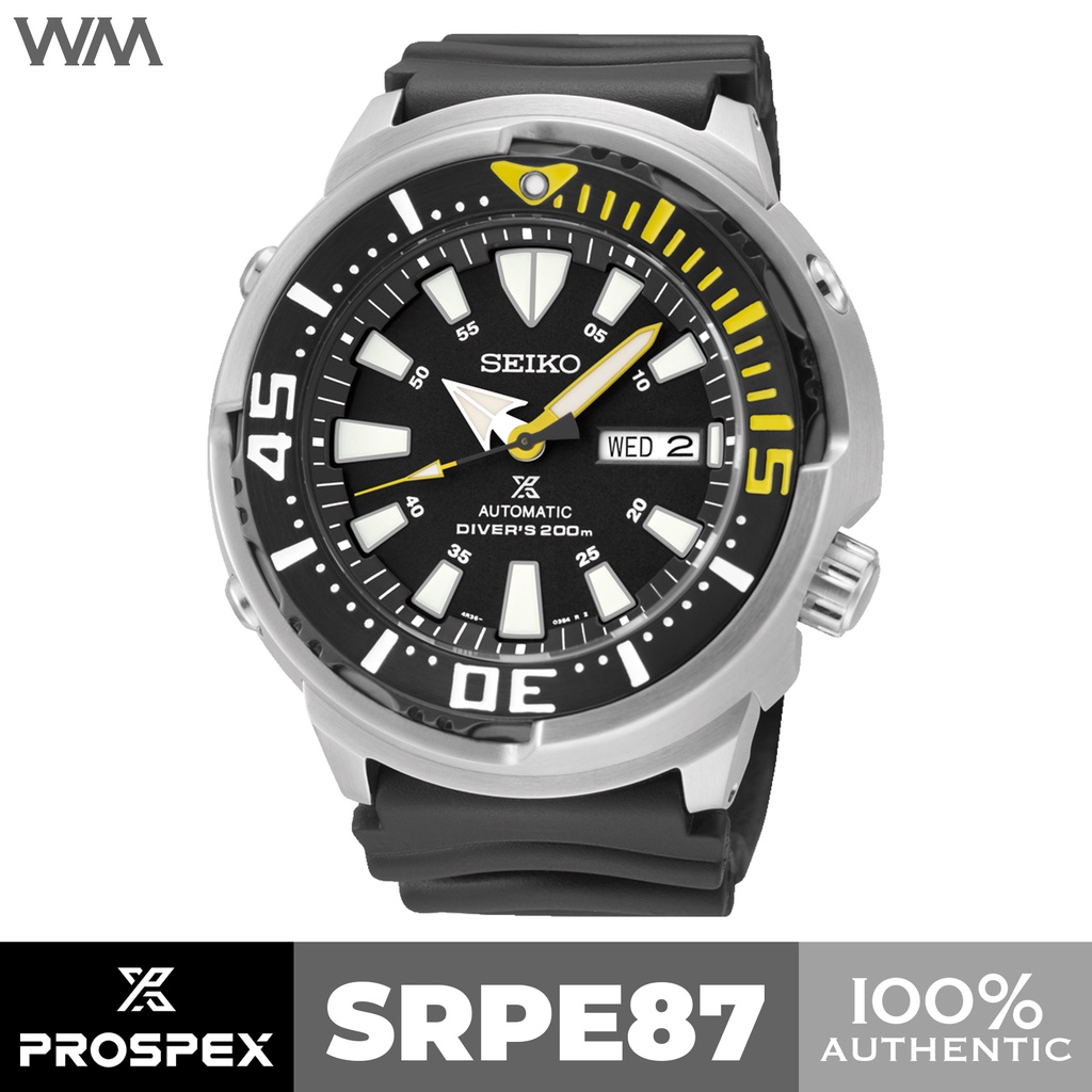 Seiko Prospex Yellow Fin Baby Tuna 200m Automatic Divers Watch SRPE87  SRPE87K1 (Old Model SRP639) | Shopee Philippines