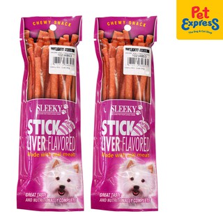Sleeky Chewy Snack Stick Liver Dog Treats 50g (2 packs)