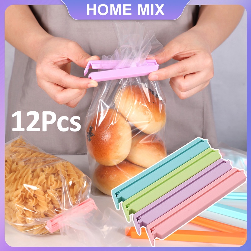 12Pcs Food Clip Food Bag Plastic Sealer Clamp Portable Sealing Clips