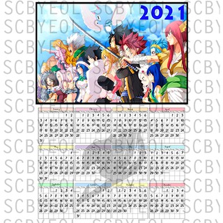 Anime One Piece Fairytail Naruto Black Clover Calendar For 21 Shopee Philippines