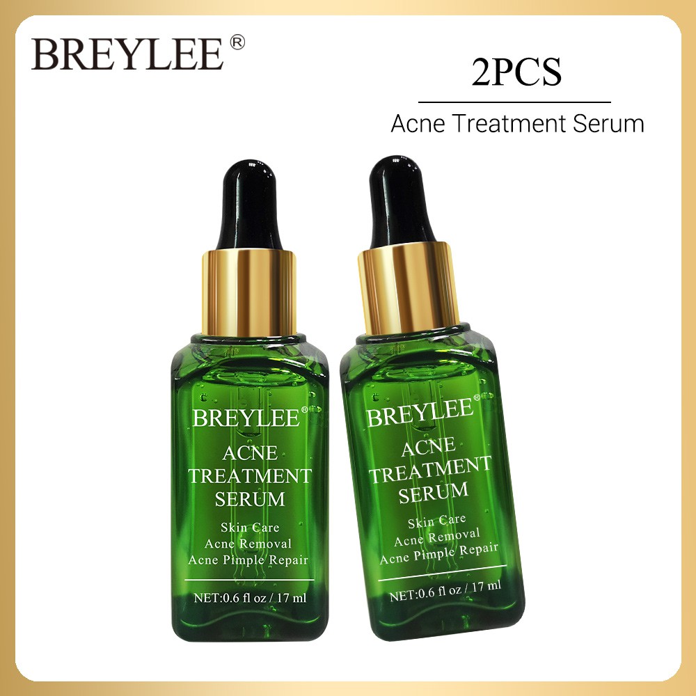 BREYLEE 2PCS Acne Treatment Serum Natural Facial Essence Acne Scar
