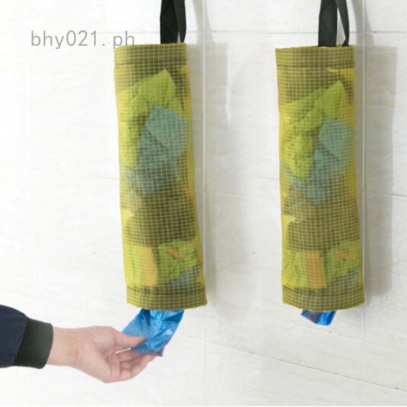 Chnrong Carrier Bag Holder Dispenser Hanging Bag Kitchen Storage for Carrier Bag Plastic Bag Bin Bag and Grocery Bag Holder Light Blue 