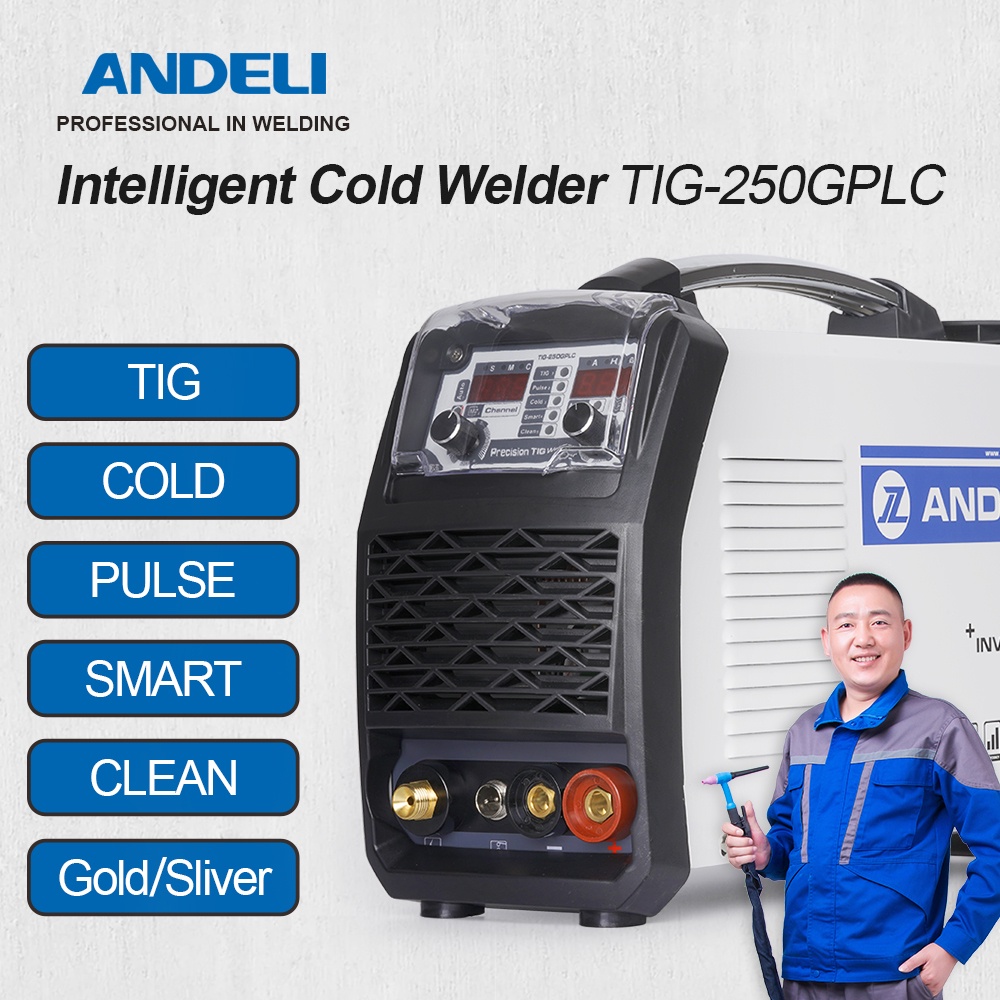ANDELI 110V 220V TIG250GPLC TIG Welding Machine TIG COLD PULSE CLEAN