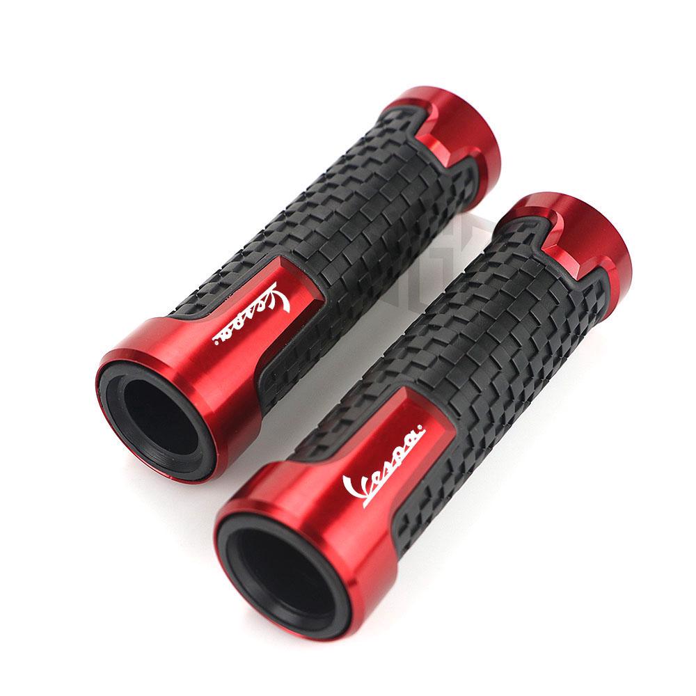 For VESPA Motorcycle CNC Aluminum Grip Rubber Gel Hand Grips Handlebar ...