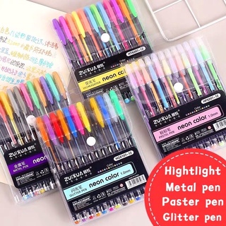 neon color pen #12 /glitter pen/highlighter pen set/pastel/metalic school supplies
