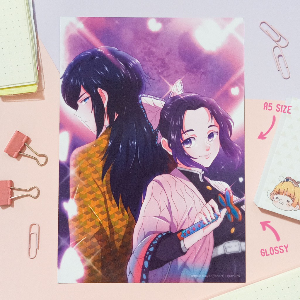 Demon Slayer Shinobu And Giyuu Art Print Shopee Philippines