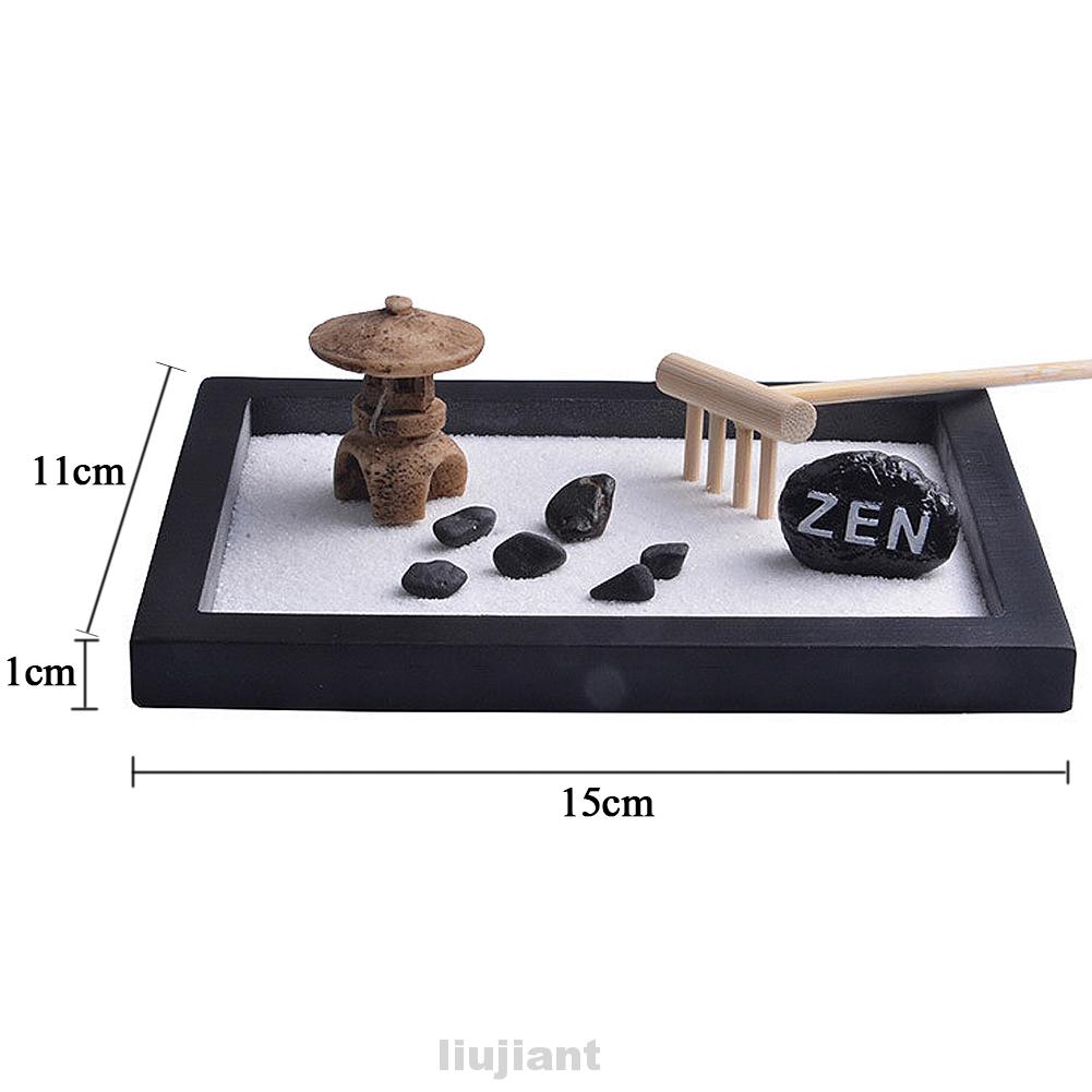 Liujiant Unique Desk Zen Mini Tray Garden Rock Meditation Shopee