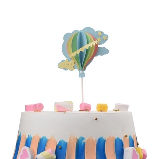 Hot Air Balloon Cake Topper Birthday Romantic 3D Cloud Airplane Cake Decoration #6