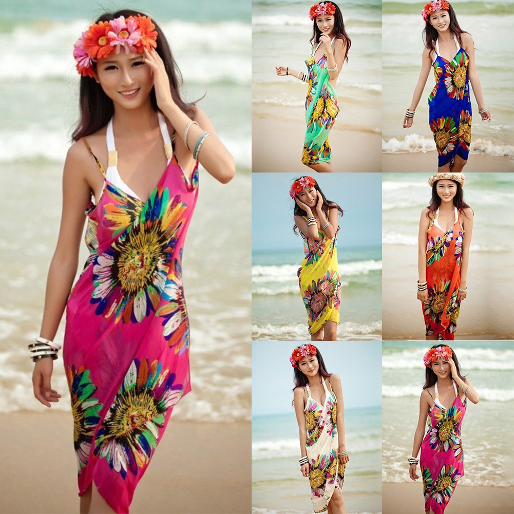 hawaiian sarong wrap dress