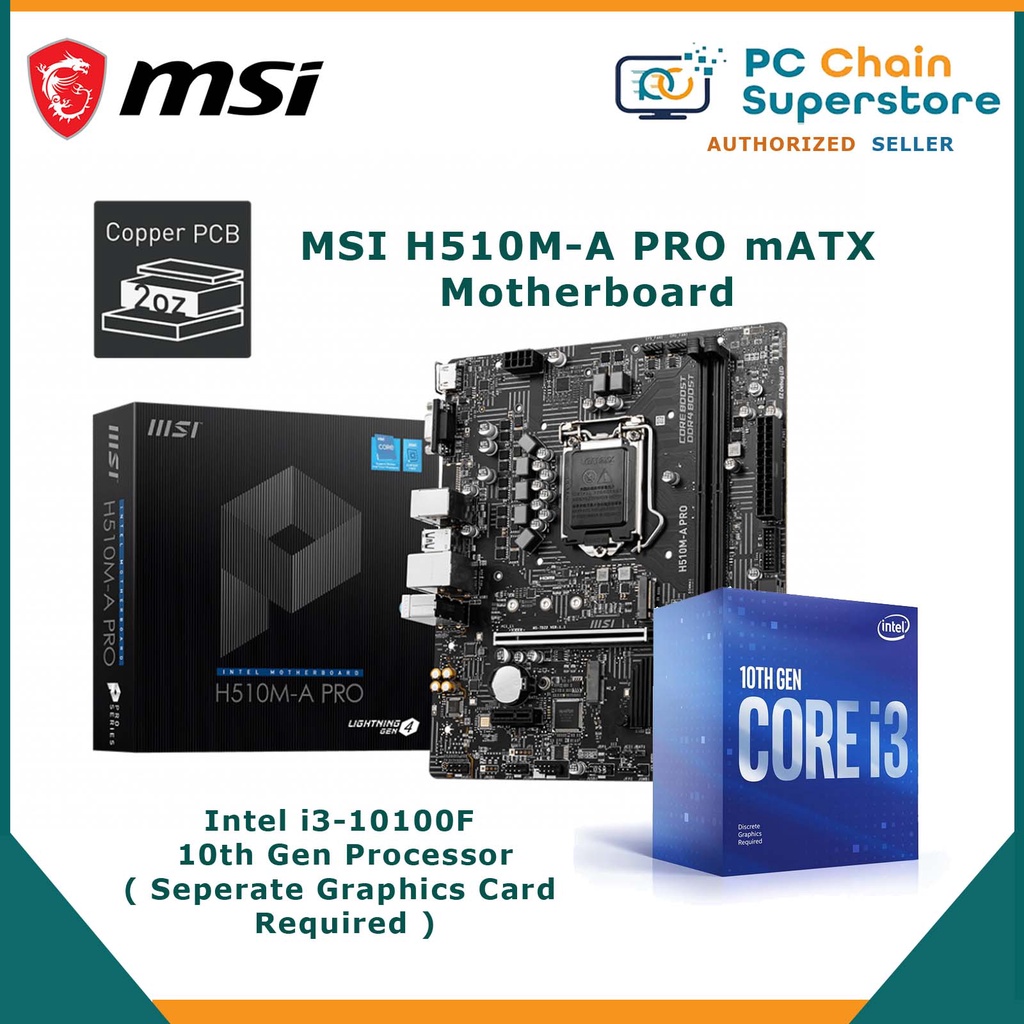 Intel i3-10100F 4 Cores i3 10th Gen Processor (Graphics Card Required ...