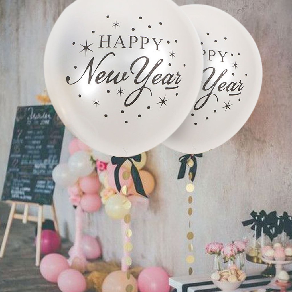 100 Pcs 12inch Happy New Year Balloons For Party House Office