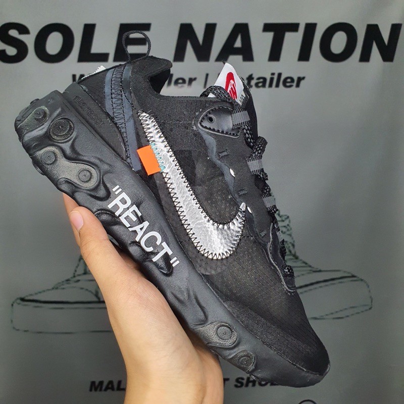 Nike React Black Off white | Shopee 