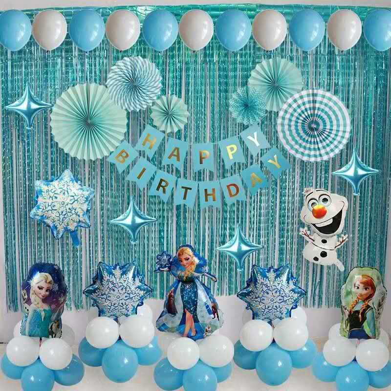 24 inches INS Frozen theme Anna and Elsa head model birthday party decorations aluminum foil balloon